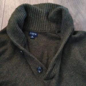 J crew 2 button green  cardigan